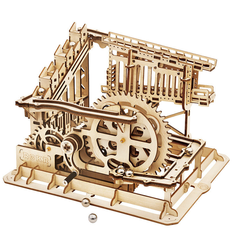 Wooden toy mechanical transmission model 3D puzzle handmade