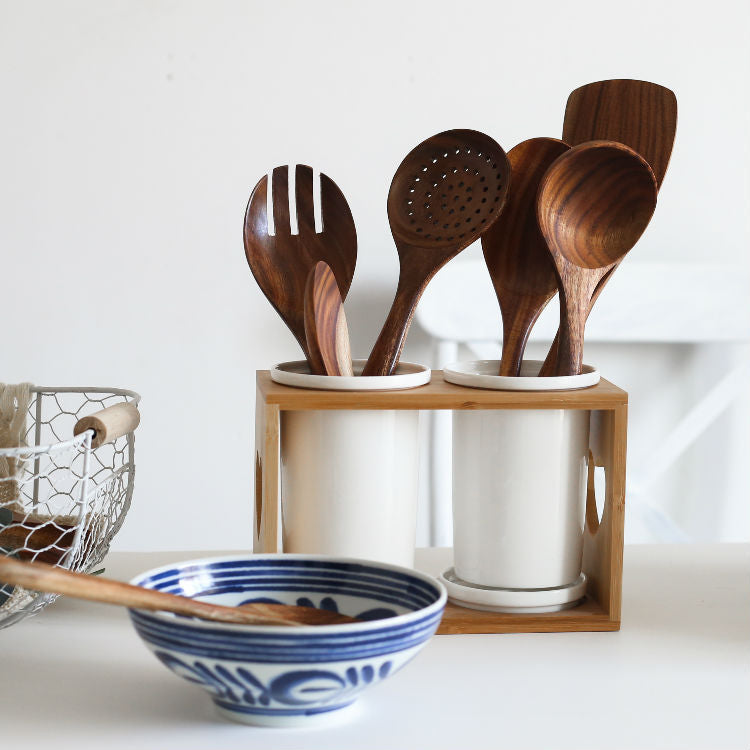 Acacia wood kitchen utensils