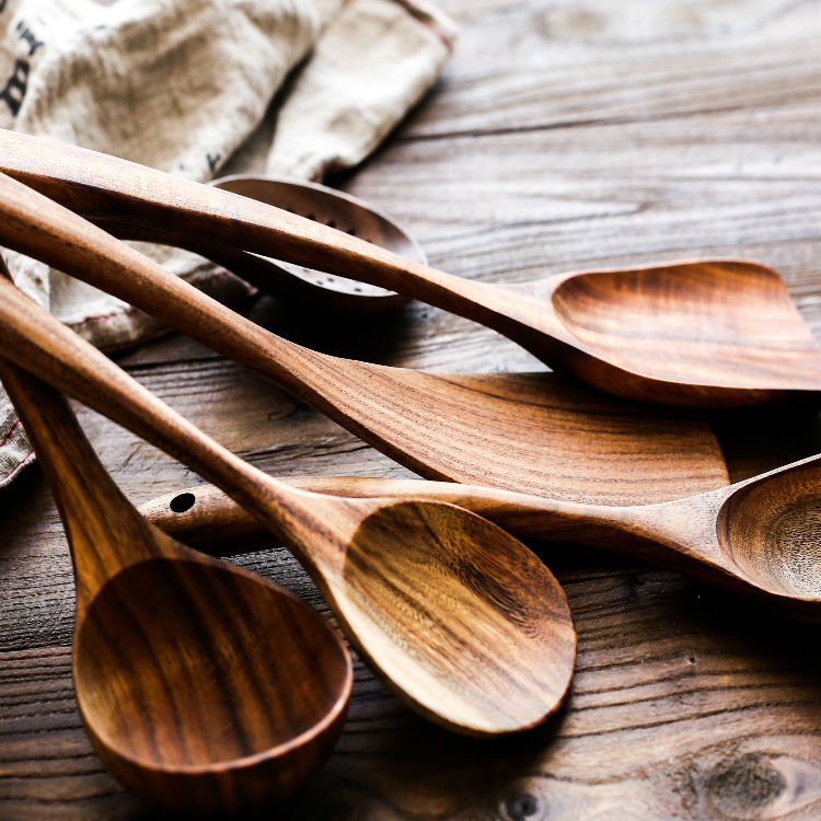 Acacia wood kitchen utensils