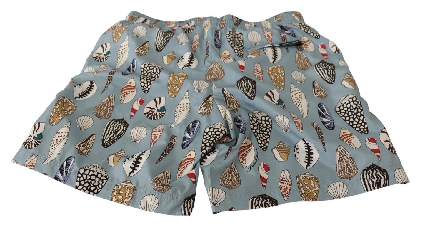 Dolce & Gabbana Elegant Seashell Print Swim Trunks