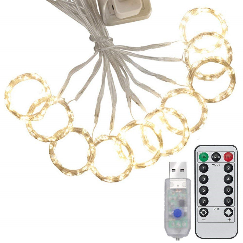 Indoor and outdoor decoration USB lights Multi-function remote control copper wire curtain