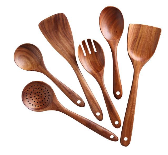 Acacia wood kitchen utensils