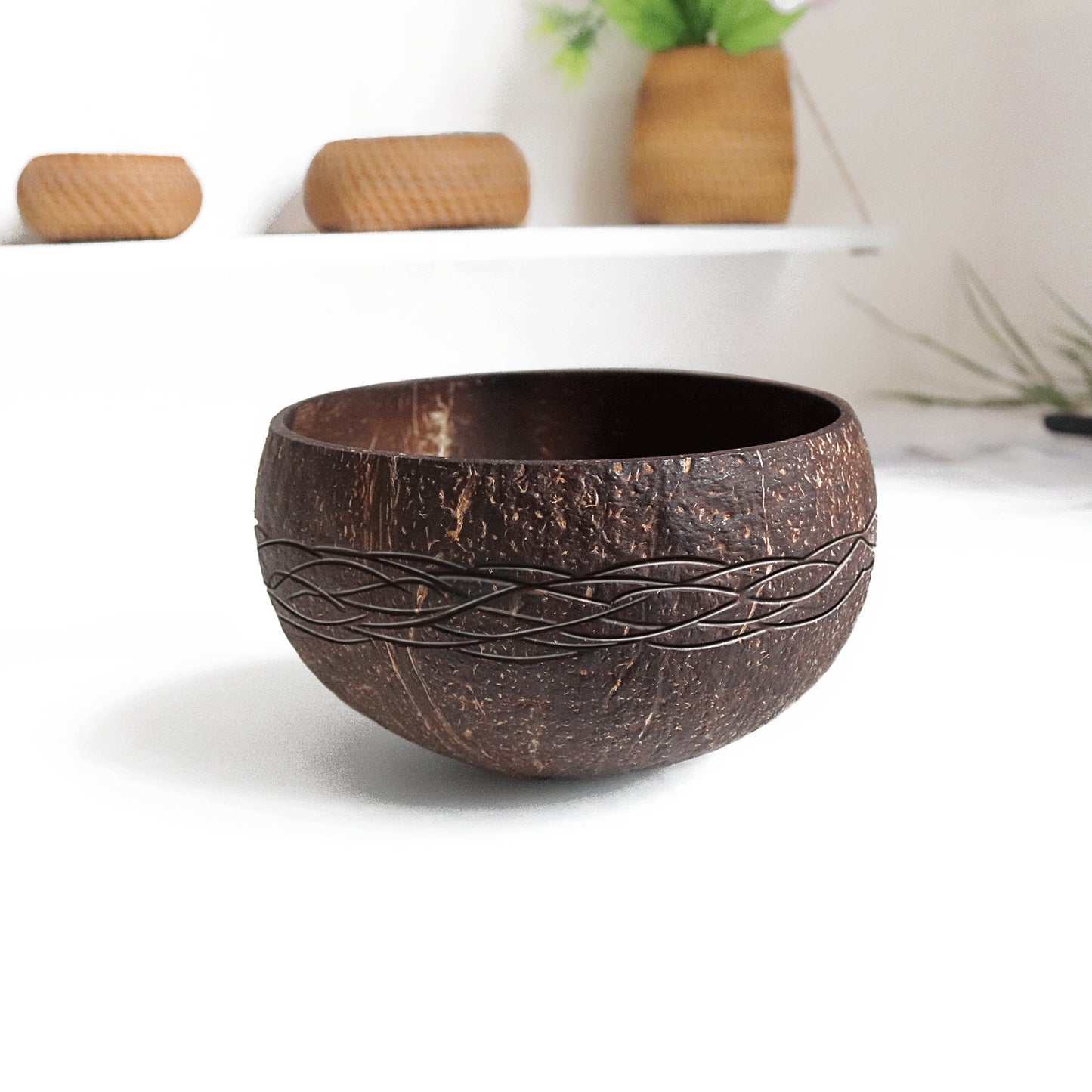 Natural Vietnamese Coconut Shell Bowl, Spoon, Knife, Fork