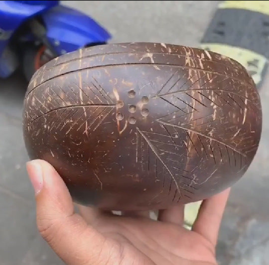 Natural Vietnamese Coconut Shell Bowl, Spoon, Knife, Fork