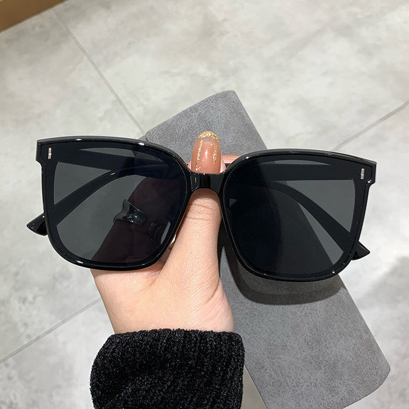 Men And Women Sunglasses Trendy Black Frame Net Big Frame Korean