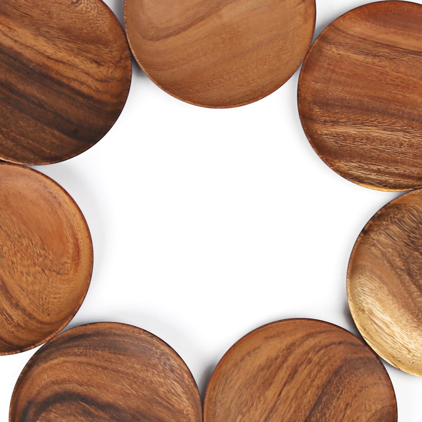 A Variety Of Acacia Solid Wood Round Plates