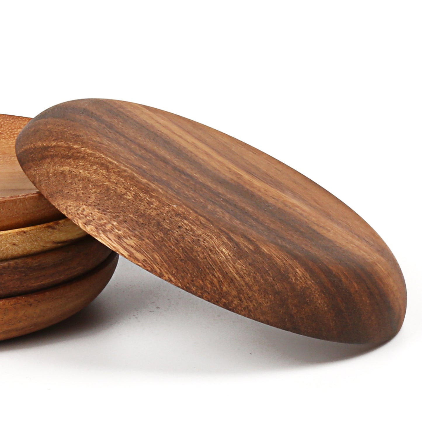 A Variety Of Acacia Solid Wood Round Plates