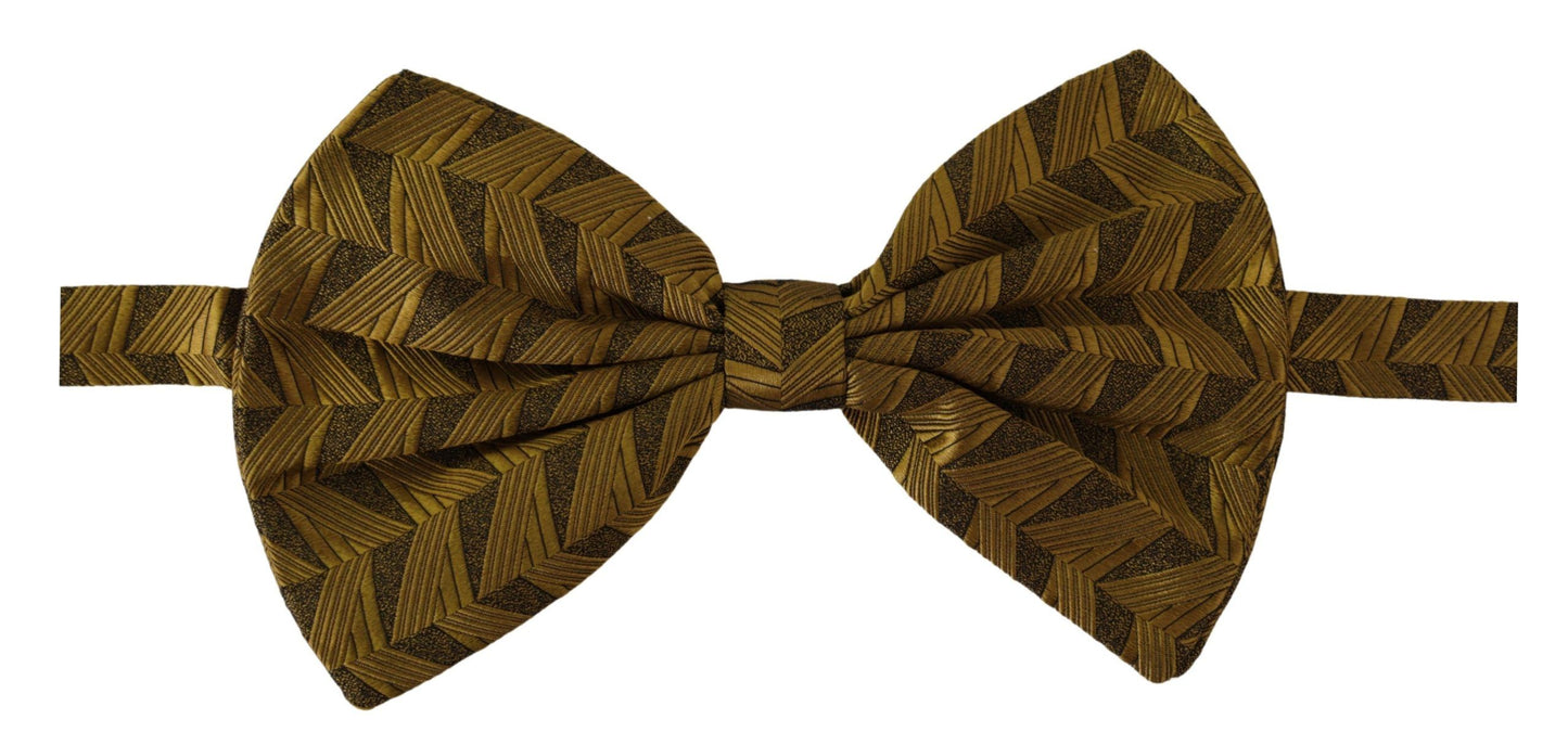 Dolce & Gabbana Elegant Gold Silk Bow Tie