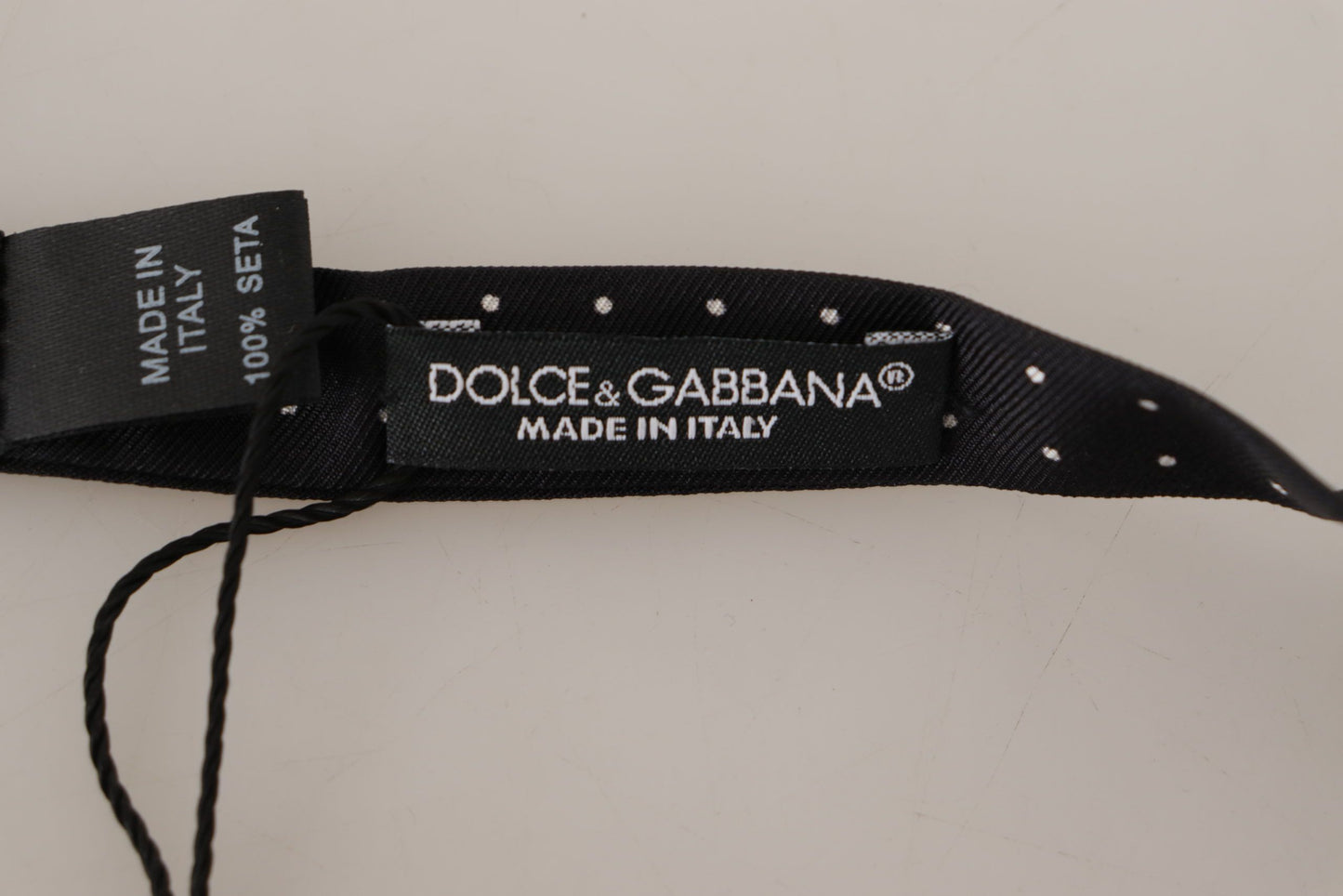 Dolce & Gabbana Elegant Black Polka Dot Silk Bow Tie