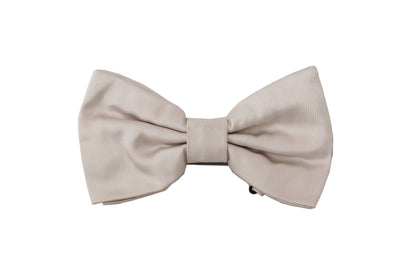 Dolce & Gabbana Exquisite Silk Gray Bow Tie