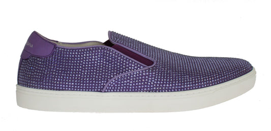 Dolce & Gabbana Elegant Purple Strass Fashion Sneakers