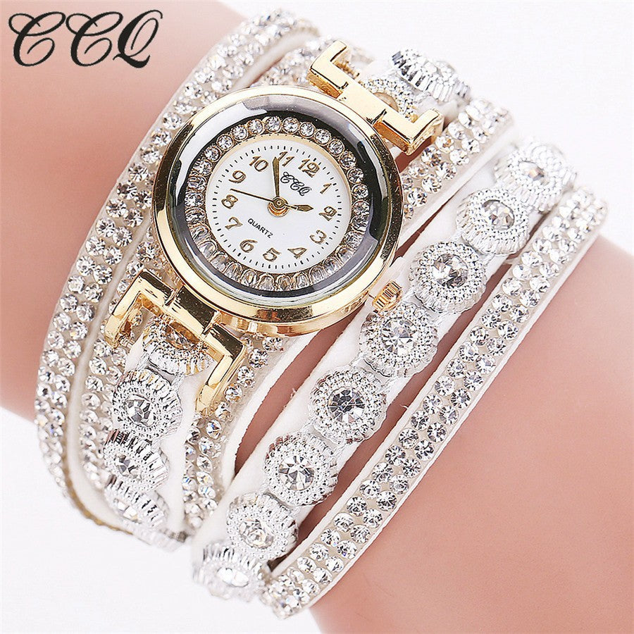 Korean Diamond Winding Bracelet Watch