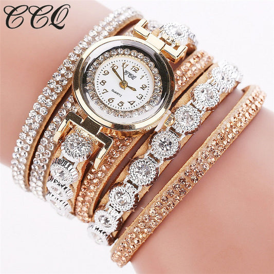 Korean Diamond Winding Bracelet Watch