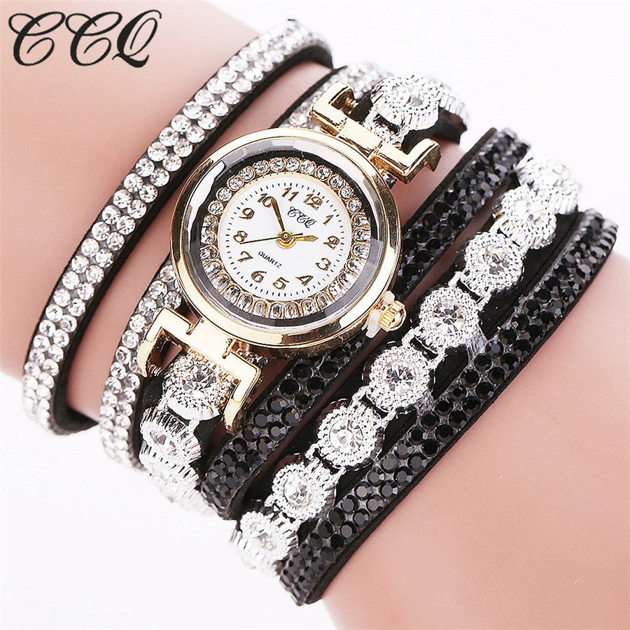 Korean Diamond Winding Bracelet Watch