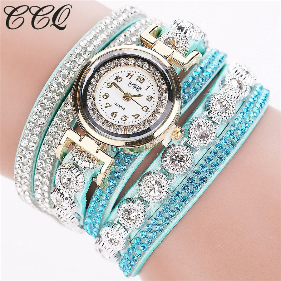 Korean Diamond Winding Bracelet Watch