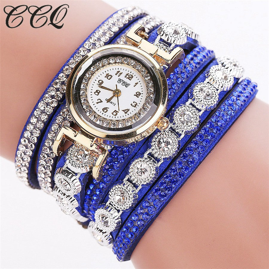 Korean Diamond Winding Bracelet Watch