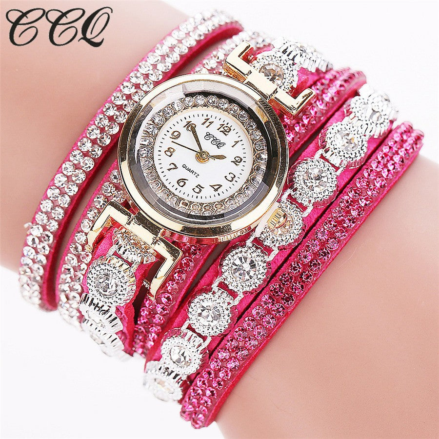 Korean Diamond Winding Bracelet Watch