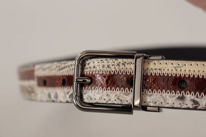 Dolce & Gabbana Multicolor Patchwork Snakeskin Belt