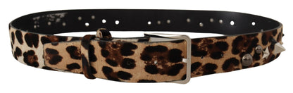 Dolce & Gabbana Elegant Leopard Print Leather Belt