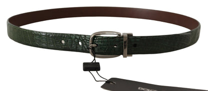 Dolce & Gabbana Elegant Italian Leather Crocodile Belt