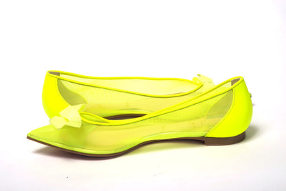 Christian Louboutin Fluro Yellow Flat Point Toe Shoe