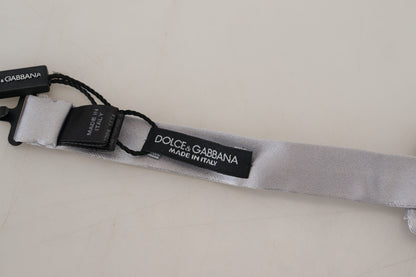 Dolce & Gabbana Elegant Gray Silk Bow Tie