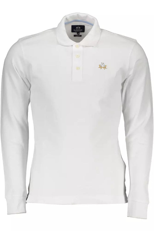 La Martina White Cotton Men Polo Shirt