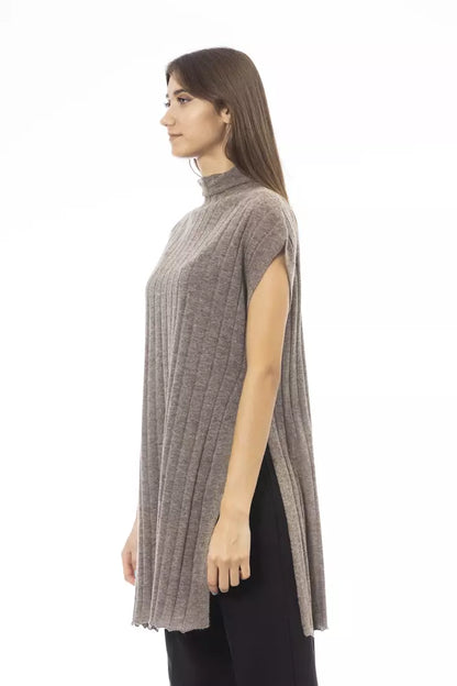 Alpha Studio Brown Wool Women Sweater