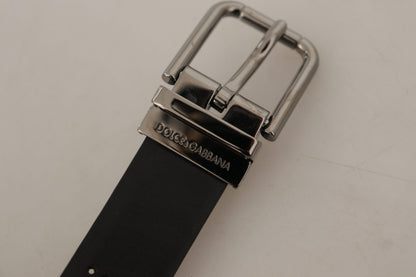 Dolce & Gabbana Elegant Black Leather Belt with Metal Buckle