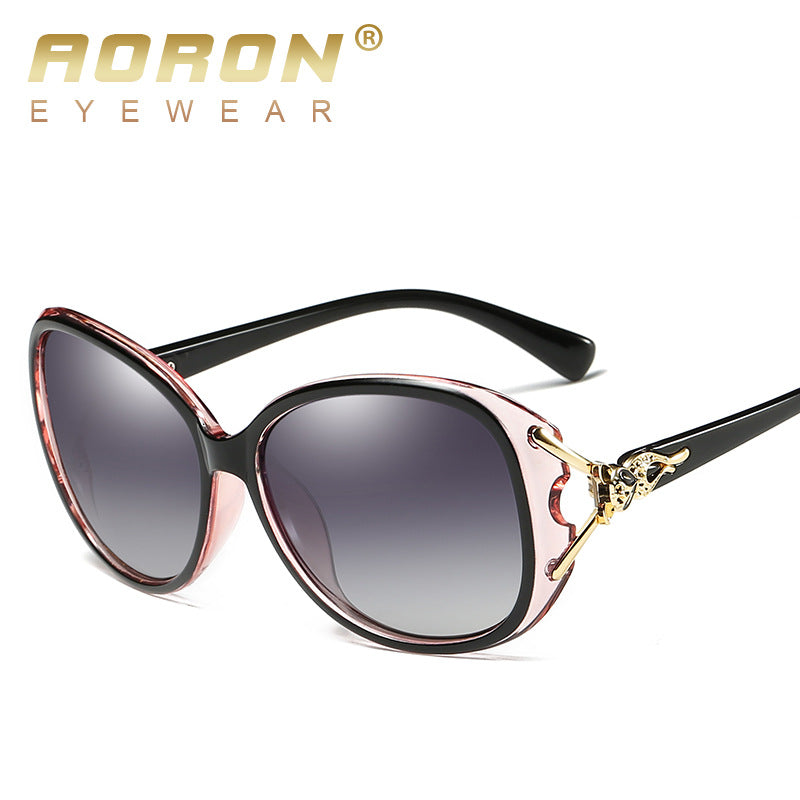 New round frame polarized sunglasses women fox head with diamond