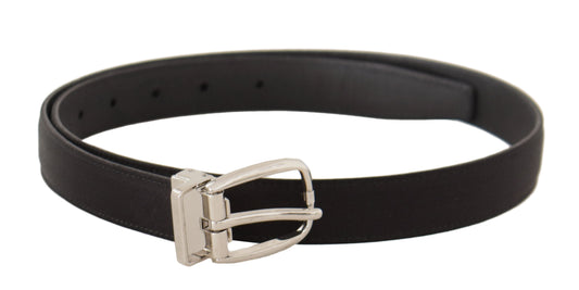 Dolce & Gabbana Elegant Black Leather-Canvas Designer Belt