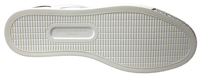 Dolce & Gabbana Sleek White Leather Casual Sneakers