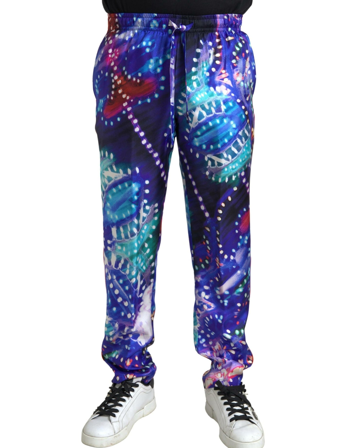 Dolce & Gabbana Multicolor Silk Jogger Pants