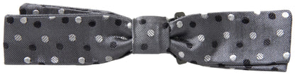 Dolce & Gabbana Elegant Silk Gray Bow Tie