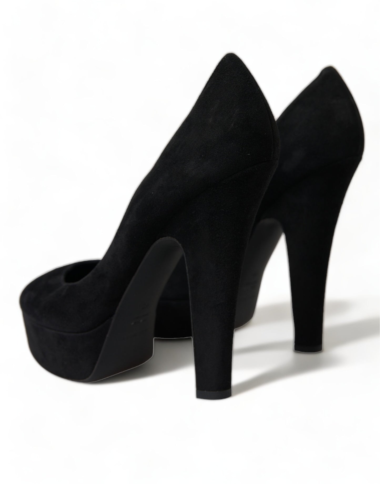 Dolce & Gabbana Black Suede Heeled Pumps Sophistication