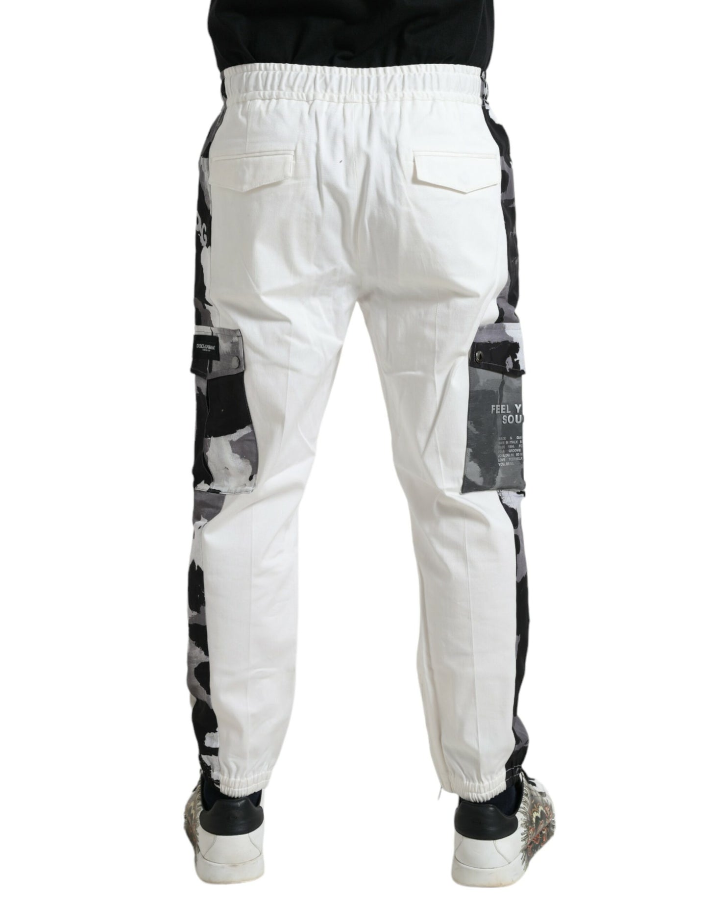 Dolce & Gabbana Elegant White Cotton Blend Jogger Pants