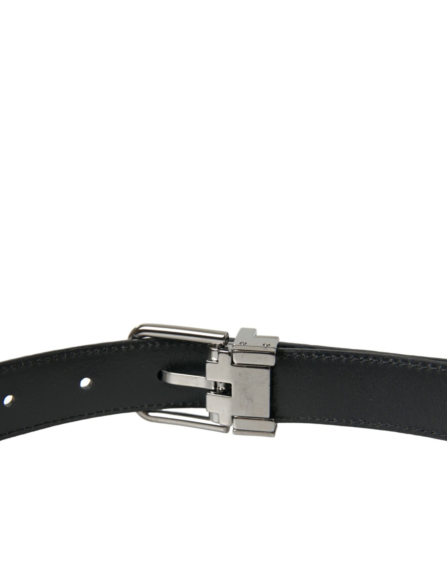 Dolce & Gabbana Elegant Black Leather Belt with Metal Buckle