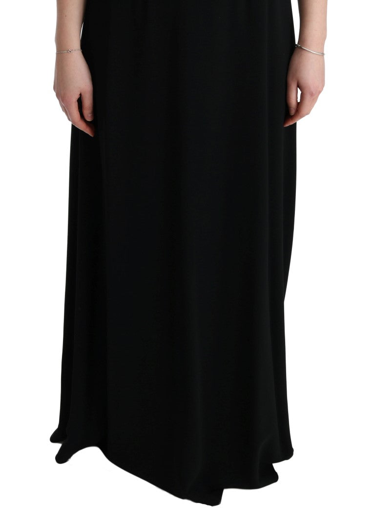 Dolce & Gabbana Elegant Black Floral Maxi Dress