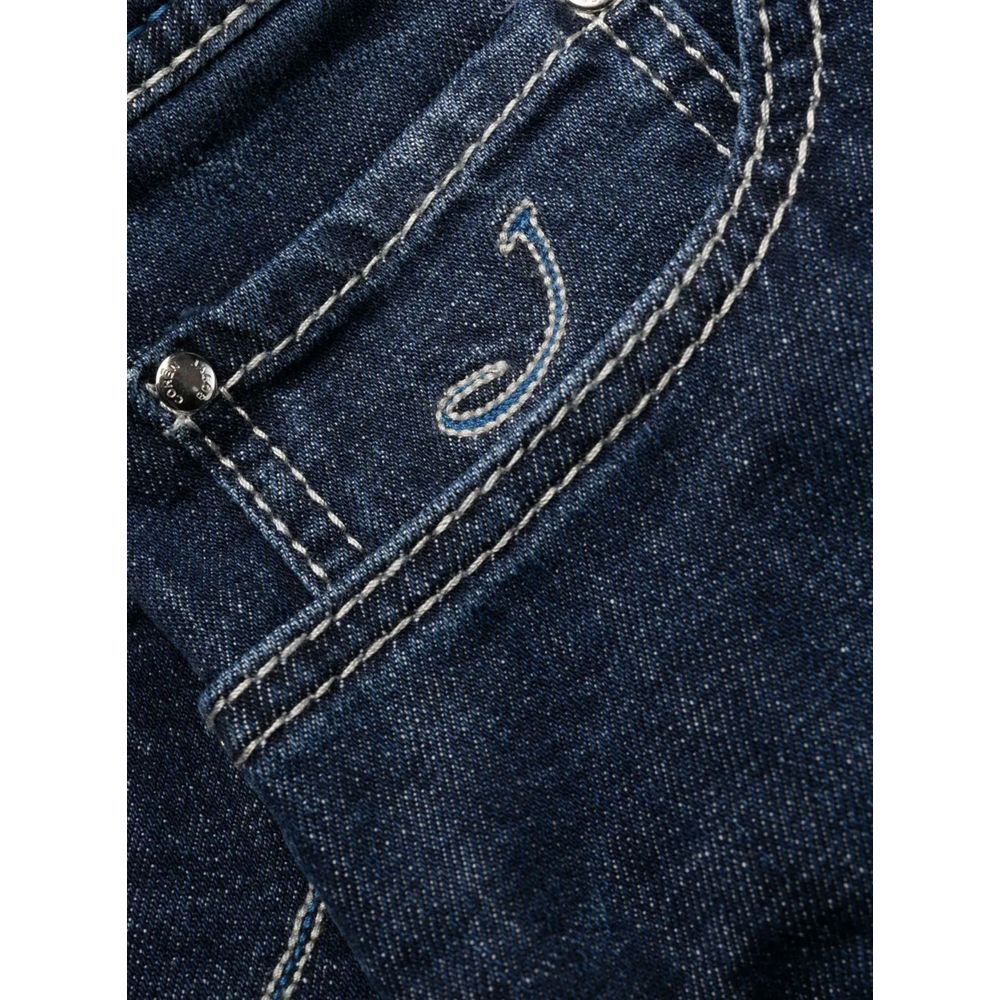 Jacob Cohen Exclusive Indigo Straight Leg Jeans with Bandana Detail