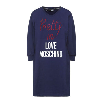 Love Moschino Blue Cotton Women Dress