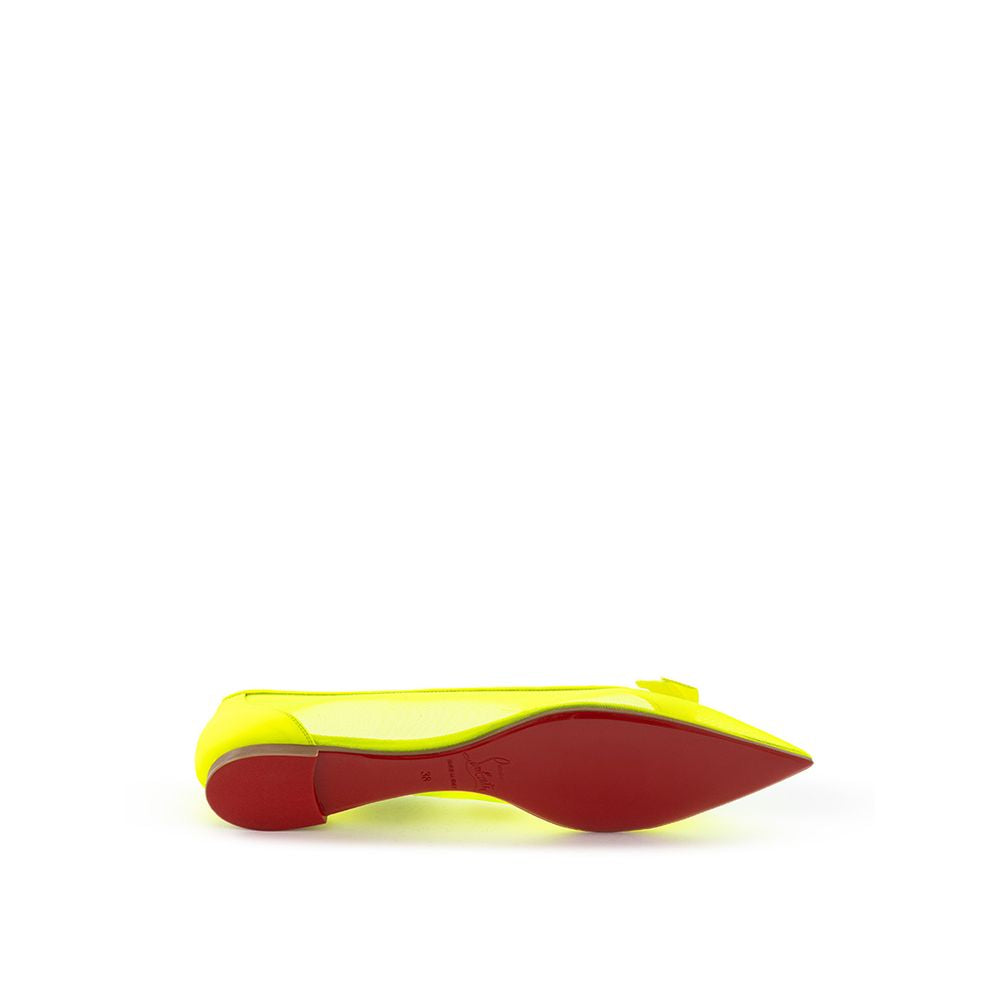 Christian Louboutin Sunshine Yellow Mesh Flat Elegance