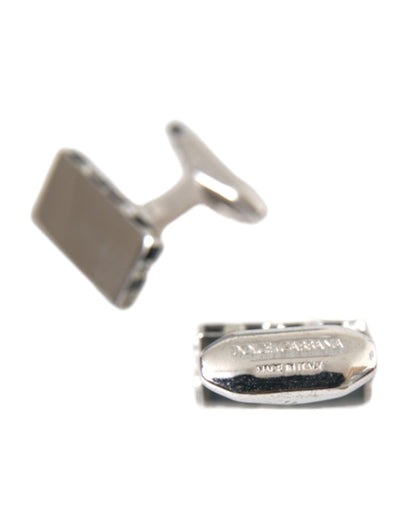 Dolce & Gabbana Silver Plated Metal Brass Pin Men Cufflinks