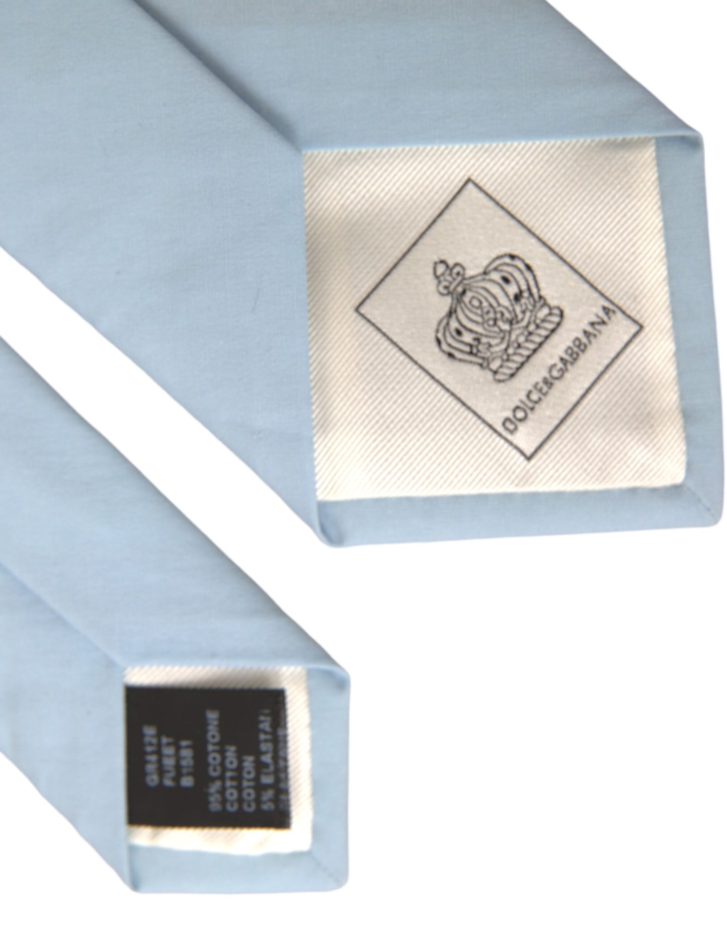 Dolce & Gabbana Light Blue Cotton Adjustable Tie Men