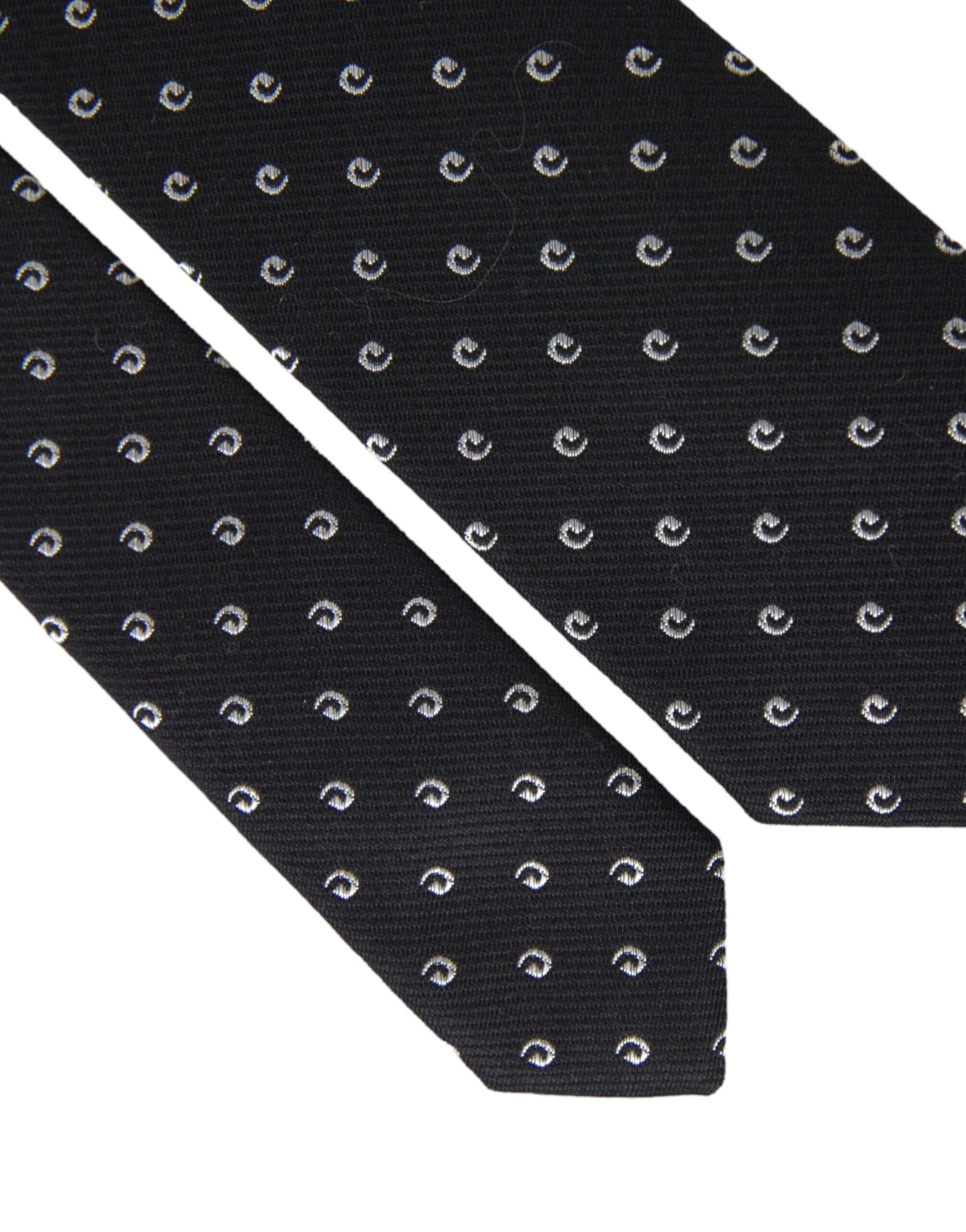 Dolce & Gabbana Black Logo Cotton Blend Adjustable Tie