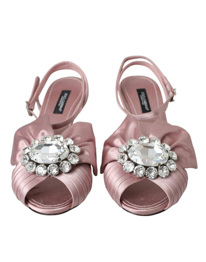 Dolce & Gabbana Pink Keira Crystal Heels Sandals Shoes