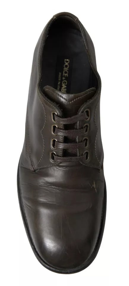 Dolce & Gabbana Green Leather Mens Formal Dress Shoes