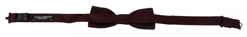 Dolce & Gabbana Bordeaux Silk Adjustable Neck Men Bow Tie