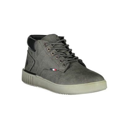 U.S. POLO ASSN. Elegant Gray Lace-Up Boots with Contrast Details