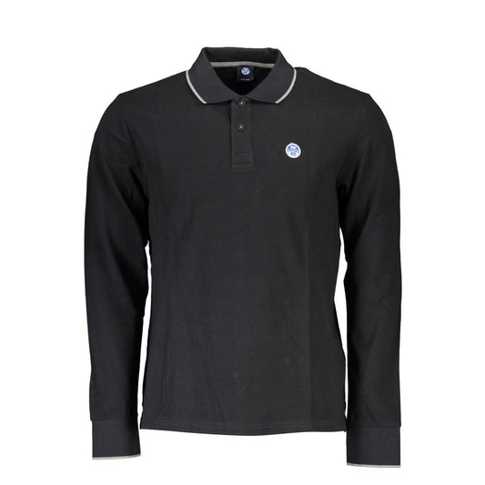 North Sails Black Cotton Men Polo Shirt