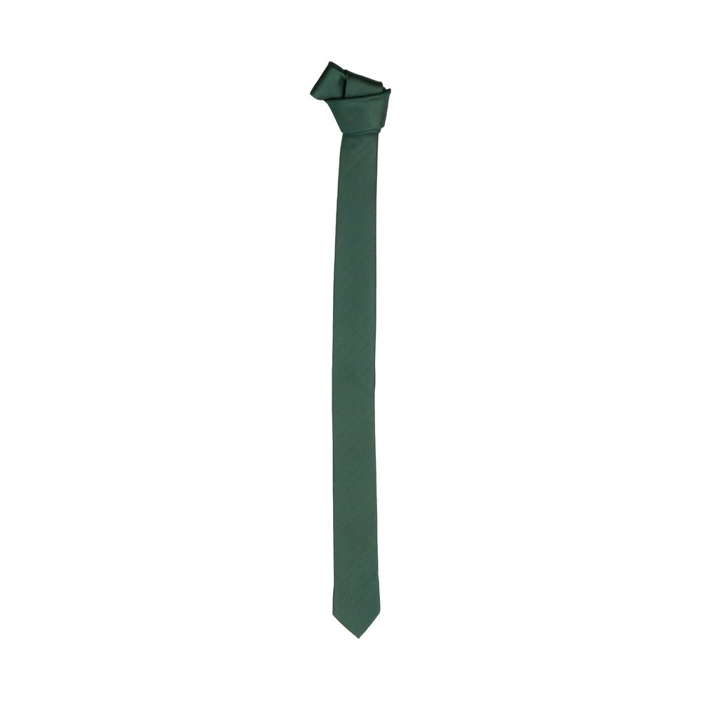 Emilio Romanelli Elegant Green Silk Slim Tie